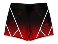 City of Sheffield Gymnastics Club Red to Black Activewear Girls Hipster Shorts
