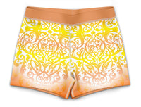 Festival Orange and Yellow Girls Gymnastics Gym Shorts