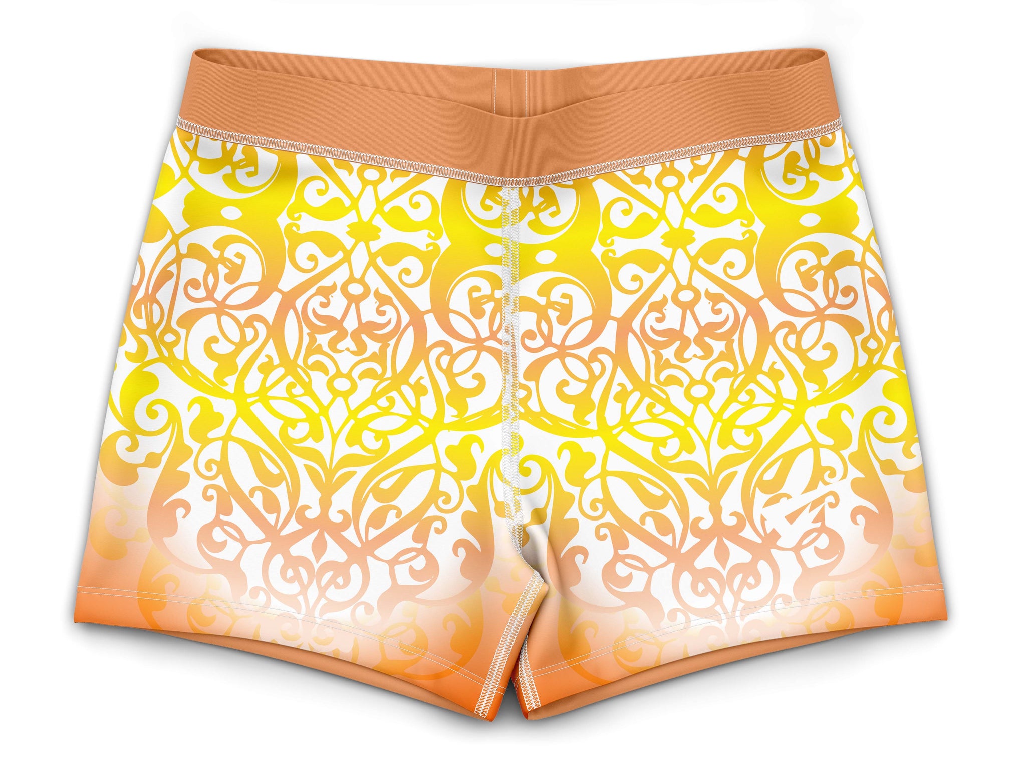 Festival Orange and Yellow Girls Gymnastics Gym Shorts