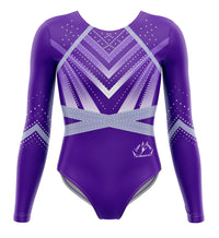 Leaps and Bounds Vida Purple Competition Long Sleeve Girls Gymnastics Leotard