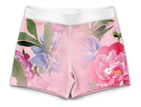 Pink Floral Watercolour Gymnastics Activewear Girls Hipster Shorts