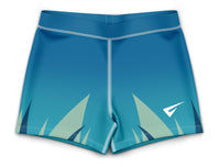 Poseidon Blue Gymnastics Activewear Girls Hipster Shorts