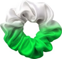 Radiant Silver to Green Hair Scrunchie