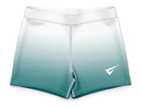 Radiant Silver to Turquoise Mystique Gymnastics Shorts