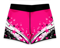 Spectacular in Pink and Black Gymnastics Activewear Girls Hipster Shorts