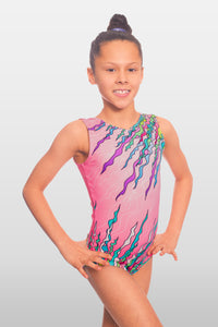 Hestia Pink Sleeveless Gymnastics Leotard