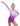 Impulse Purple Shiny Foil Long Sleeve Leotard And Shorts Activewear Set