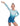 Impulse Turquoise Shiny Foil Long Sleeve Leotard And Shorts Activewear Set