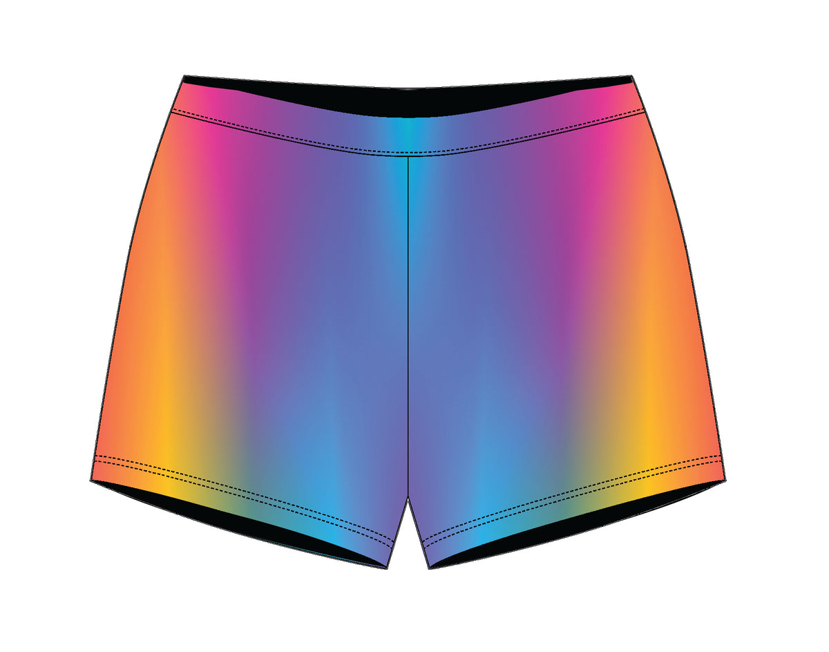 Radiant Rainbow Girls Gymnastics Gym Shorts Velocity Pro Sport