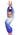 Radiant Silver To Blue Ombre Long Sleeve Leotard And Gym Shorts Combination