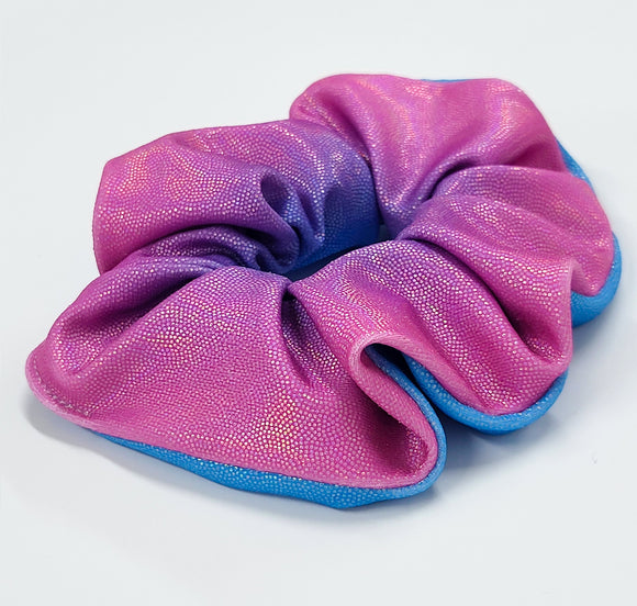 Radiant Pink to Blue Hair Scrunchie