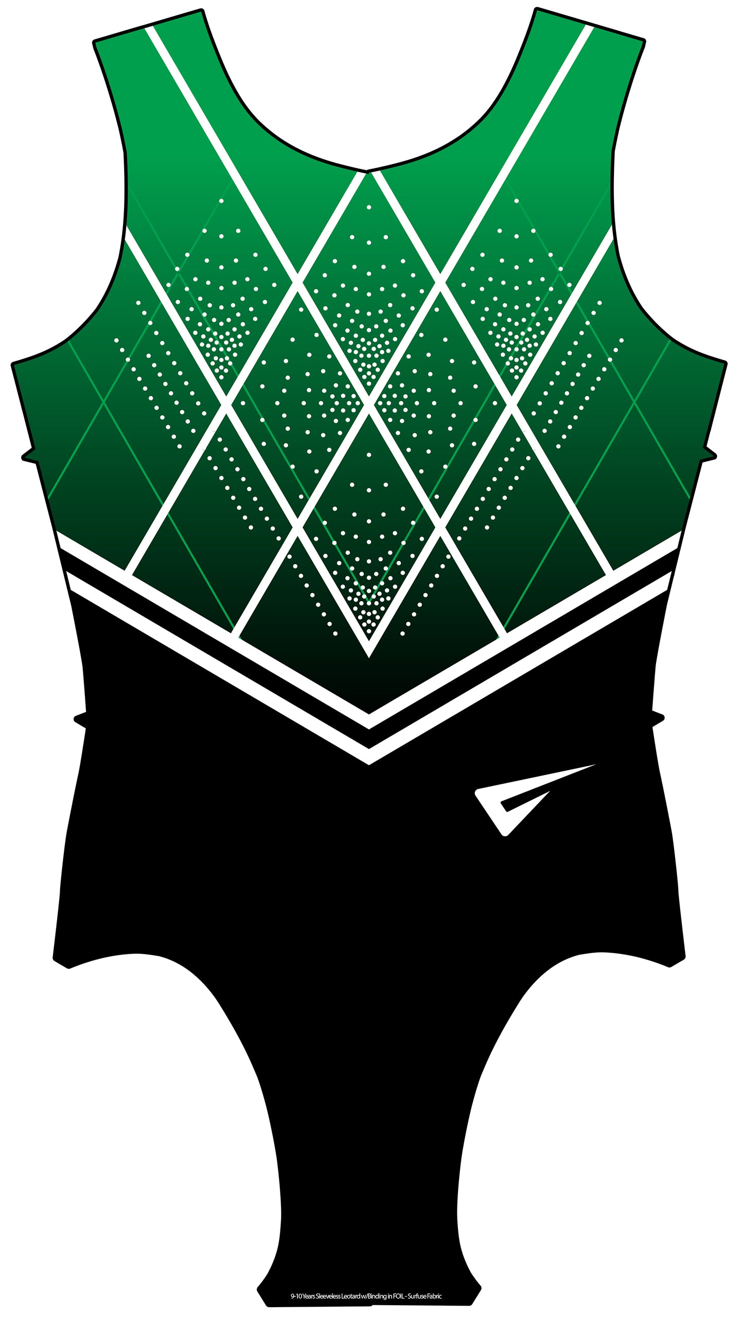 Clyde Valley Club Green to Black Uniform Sleeveless Leotard