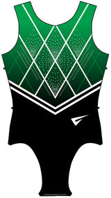 Clyde Valley Club Green to Black Uniform Sleeveless Leotard