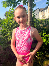 Isla Pink Sleeveless Girls' Gymnastics Leotard
