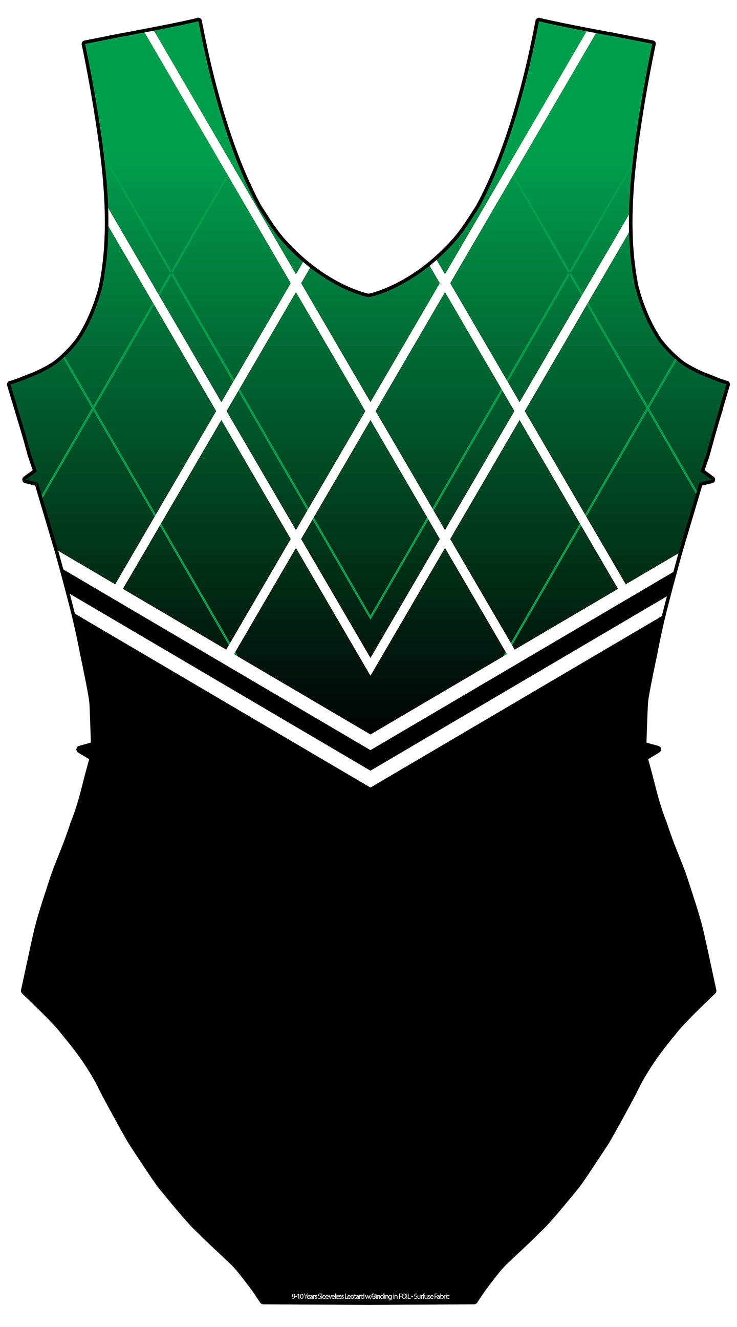 Clyde Valley Club Green to Black Uniform Sleeveless Leotard