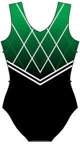 Clyde Valley Club Green to Black Uniform Sleeveless Leotard