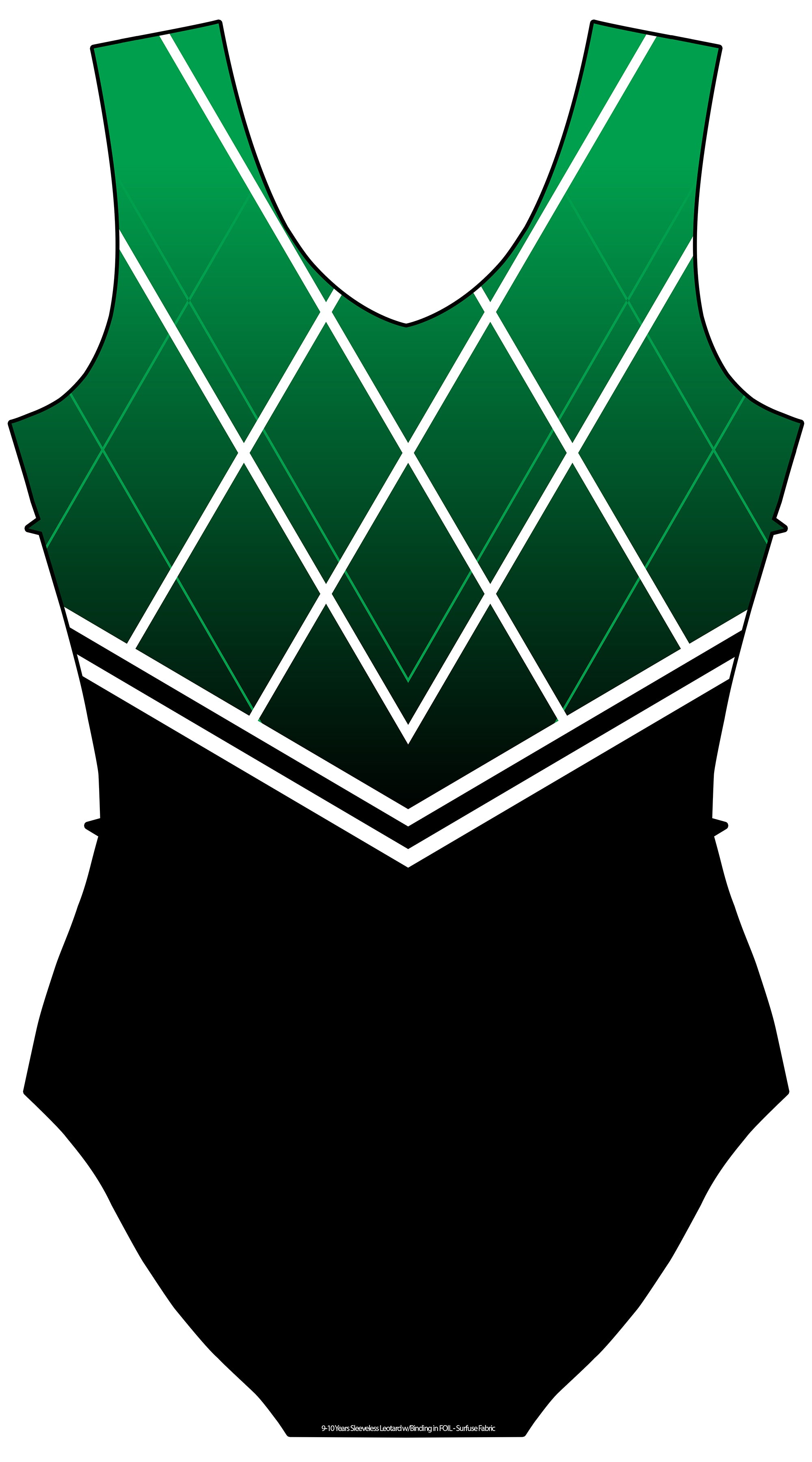 Clyde Valley Club Green to Black Uniform Sleeveless Leotard