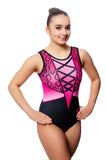 Amari Pink Sleeveless Girls Gymnastics Leotard