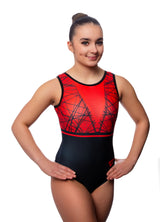 Chaos Red Sleeveless Gymnastics Leotard