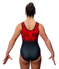 Chaos Red Sleeveless Gymnastics Leotard
