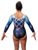 Medea Blue Competition Long Sleeve Girls Gymnastics Leotard