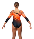 Kiki Orange Long Sleeve Deluxe Gymnastics Leotard