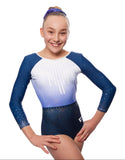 Arlet Blue Long Sleeve Deluxe Gymnastics Leotard