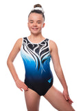Ares Blue Sleeveless Tank Gymnastics Leotard for Girls and Adults