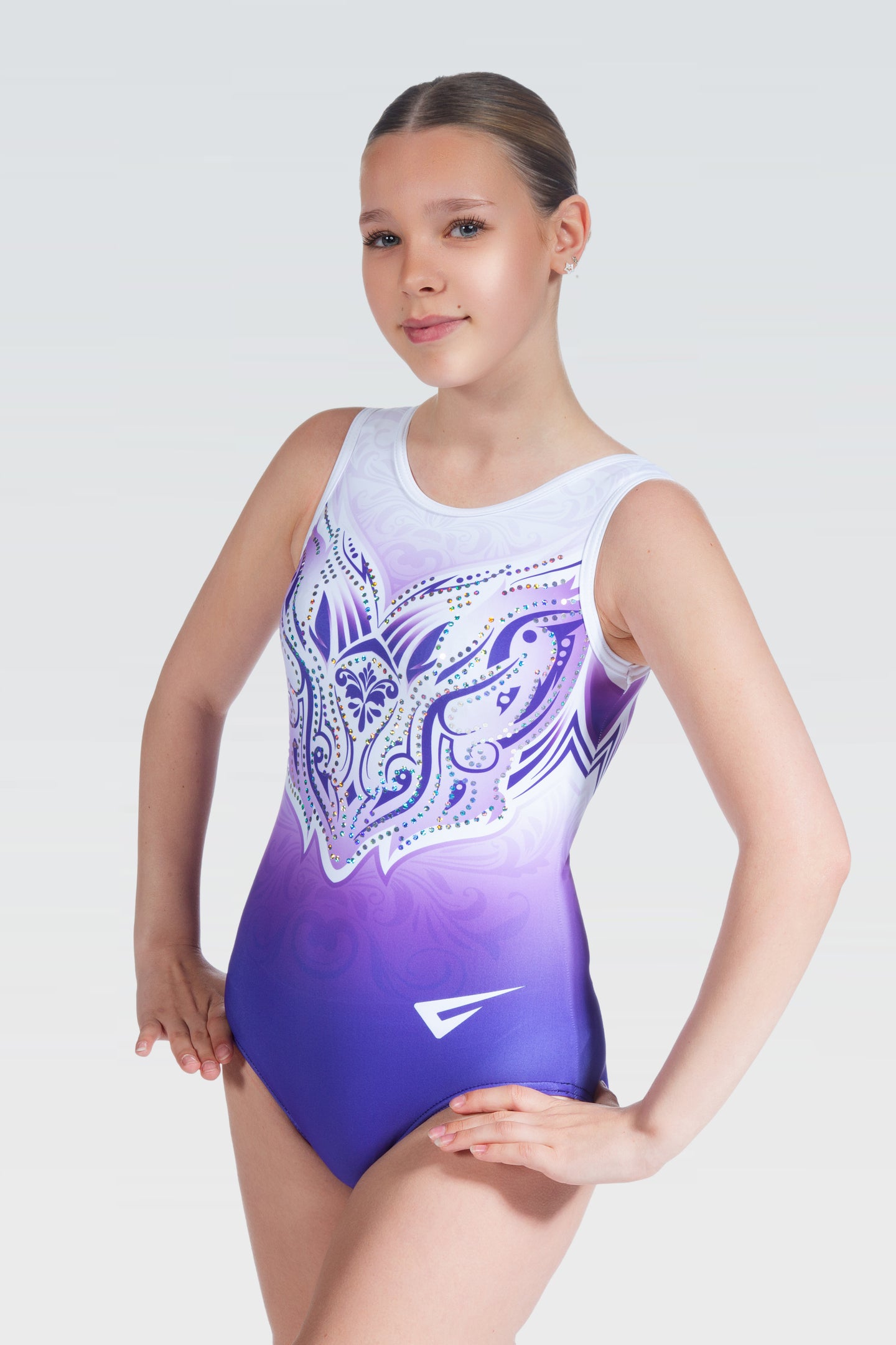 Hawk Purple Sleeveless Gymnastics Leotard