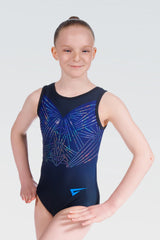 Castor Blue Sleeveless Tank Girls Gymnastics Leotard