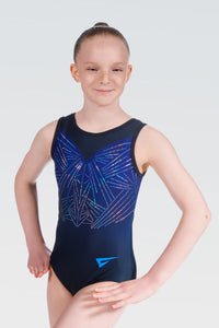 Castor Blue Sleeveless Tank Girls Gymnastics Leotard
