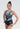 Destiny Black and Black Blue Sleeveless Gymnastics Leotard
