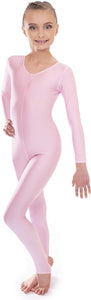 Baby Pink Dance Long Sleeved Unitard Catsuit