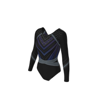 Long sleeve gymnastics leotard in a club competition style