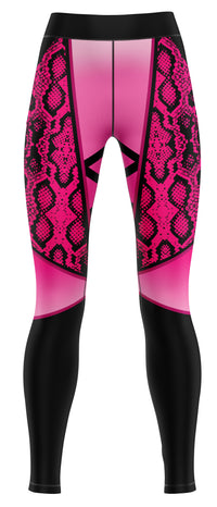 Pink girls' athletic leggings with a slim fit silhouette
