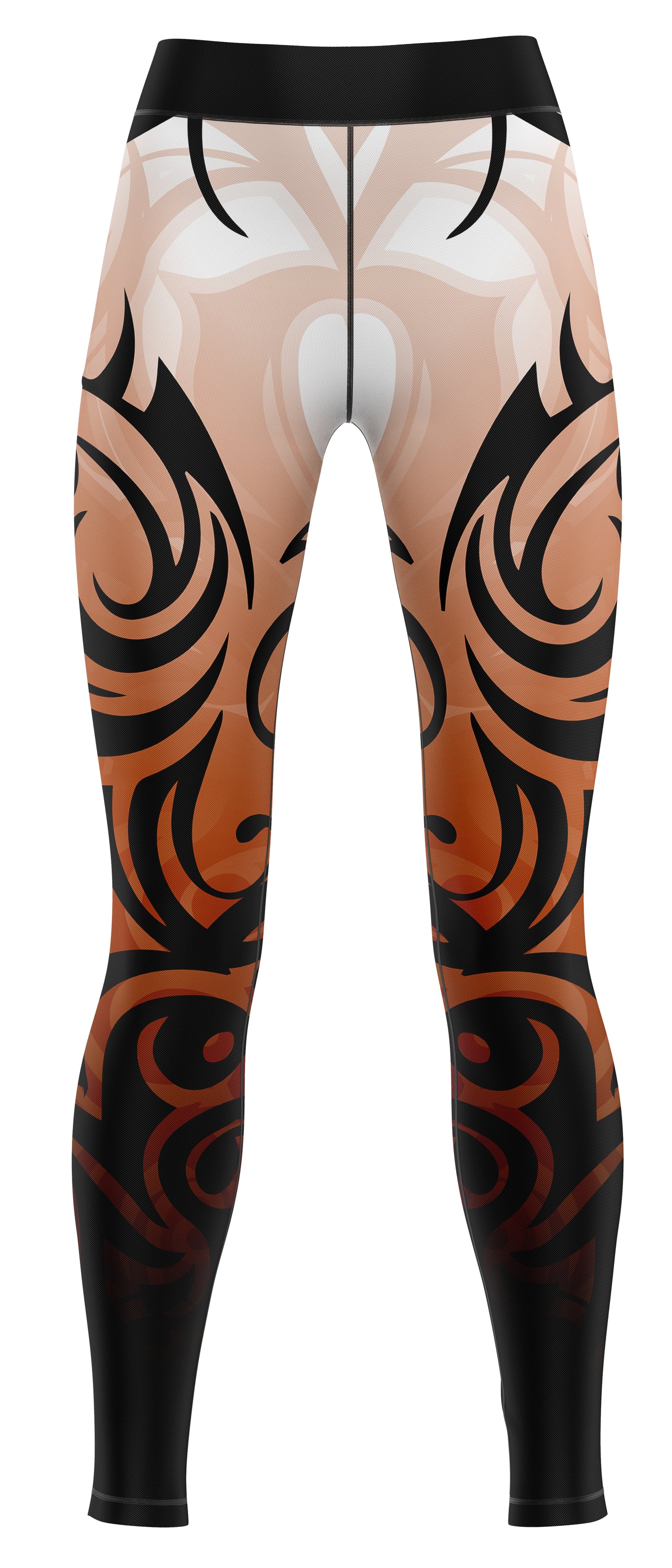 Bright orange athletic leggings suitable for gymnastics and dance