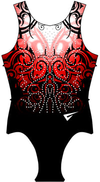 Andromeda Red Sleeveless Girls Gymnastics Leotard