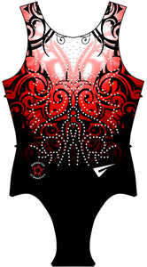 Bebington Gymnastics Club Squad Uniform Andromeda Red Sleeveless Gymnastics Leotard