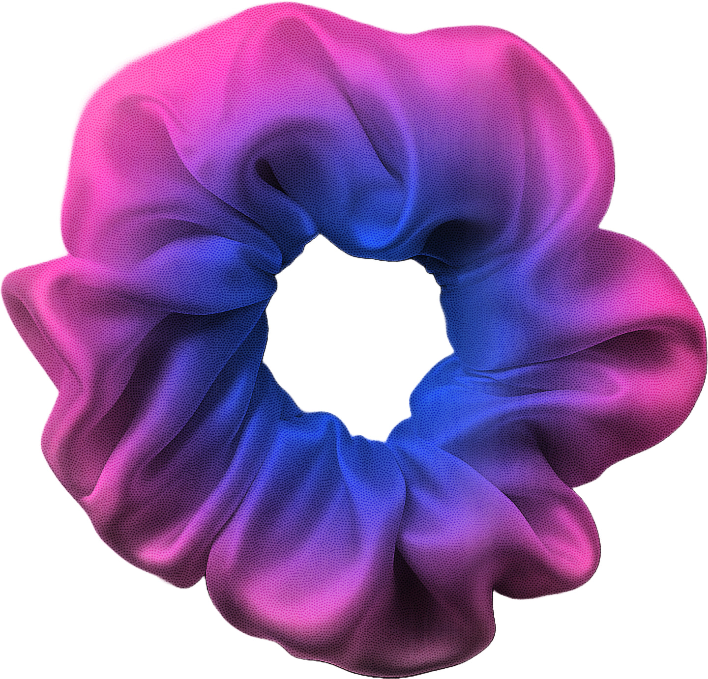 Angel Blue n Pink Foil Metallic Holographic Shimmer Hair Scrunchie