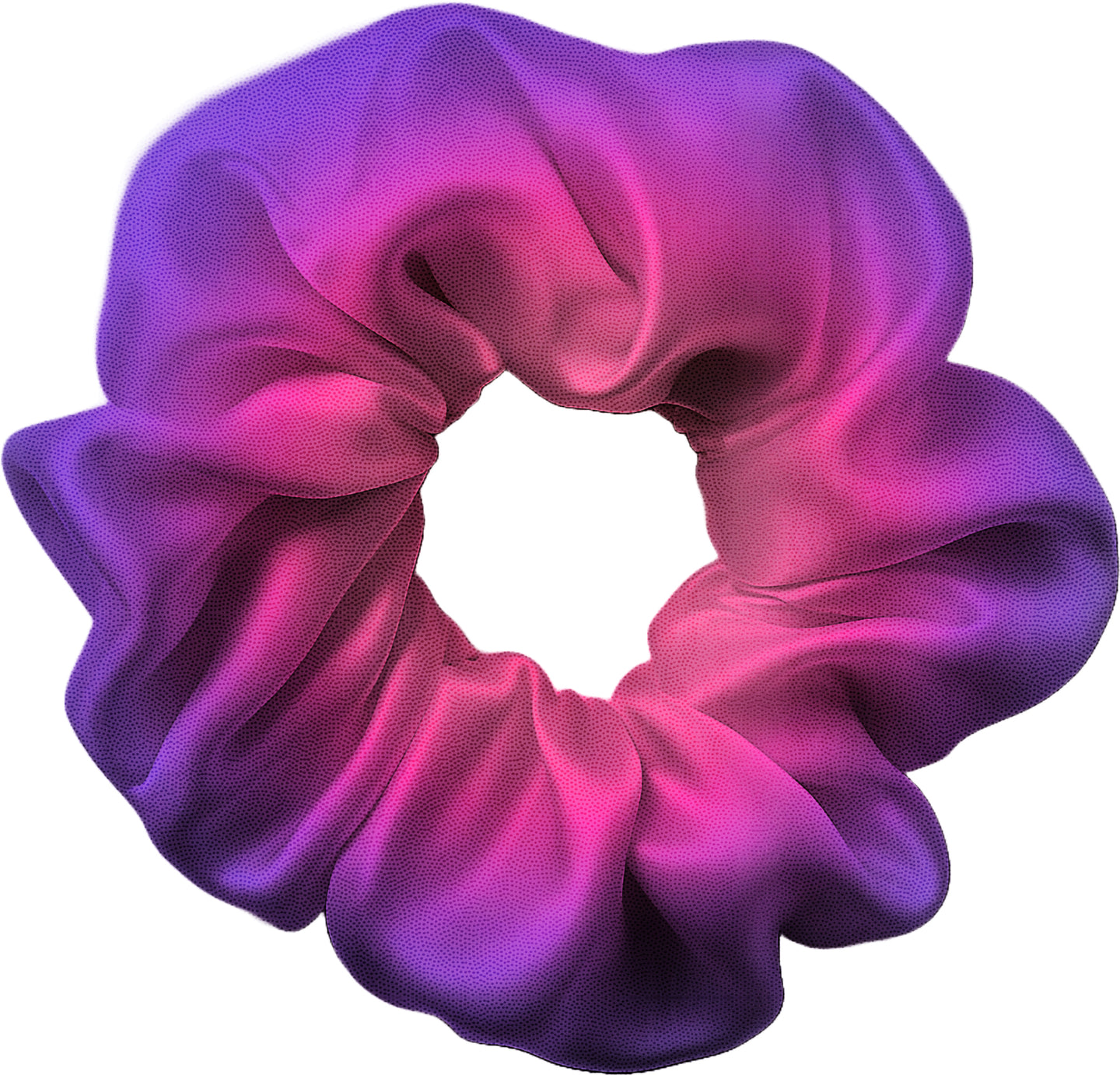 Angel Purple n Pink Foil Metallic Holographic Shimmer Hair Scrunchie