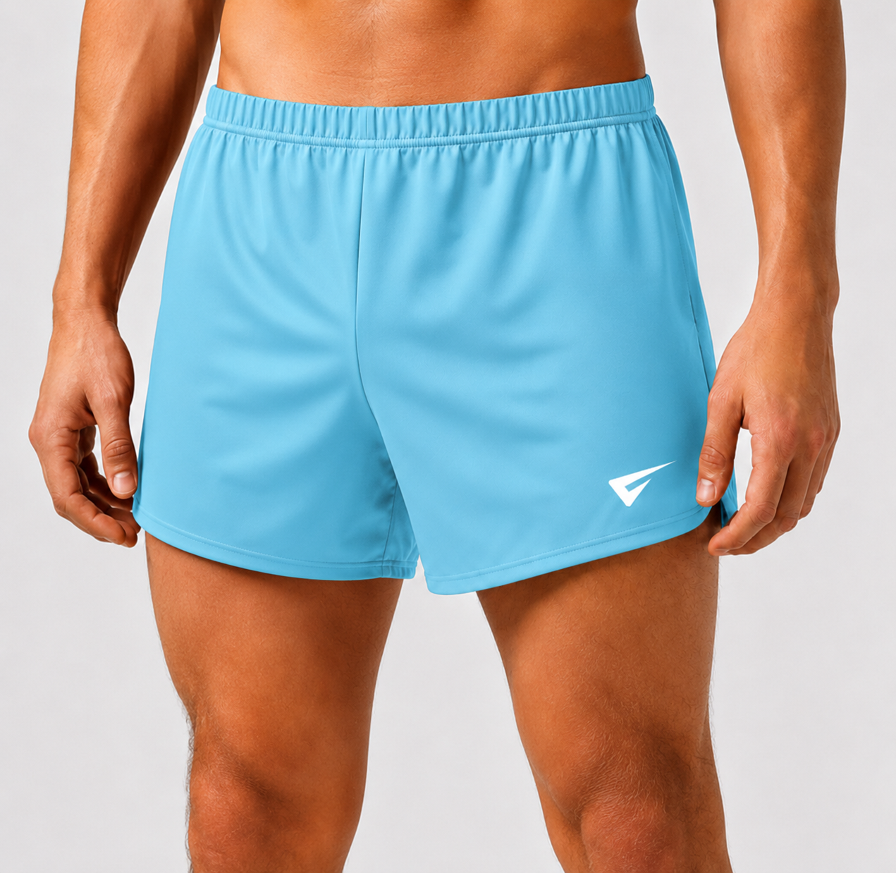 Aqua Blue Boys and Mens Gymnastics Gym Shorts