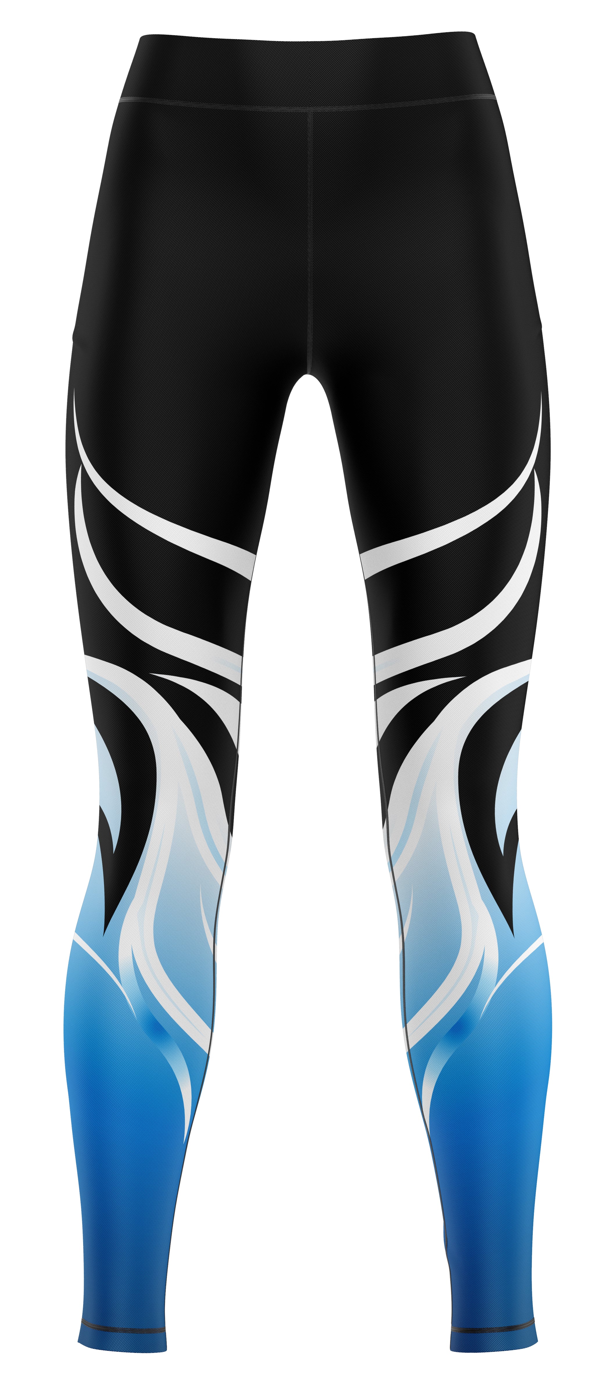 Pair of activewear leggings displayed on a plain background