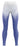 Blue girls' activewear leggings on plain background