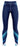 Blue girls' athletic leggings laid flat