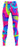 Blue activewear leggings laid flat; suitable for gymnastics, dance and training