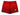 Red athletic shorts with a logo on a white background