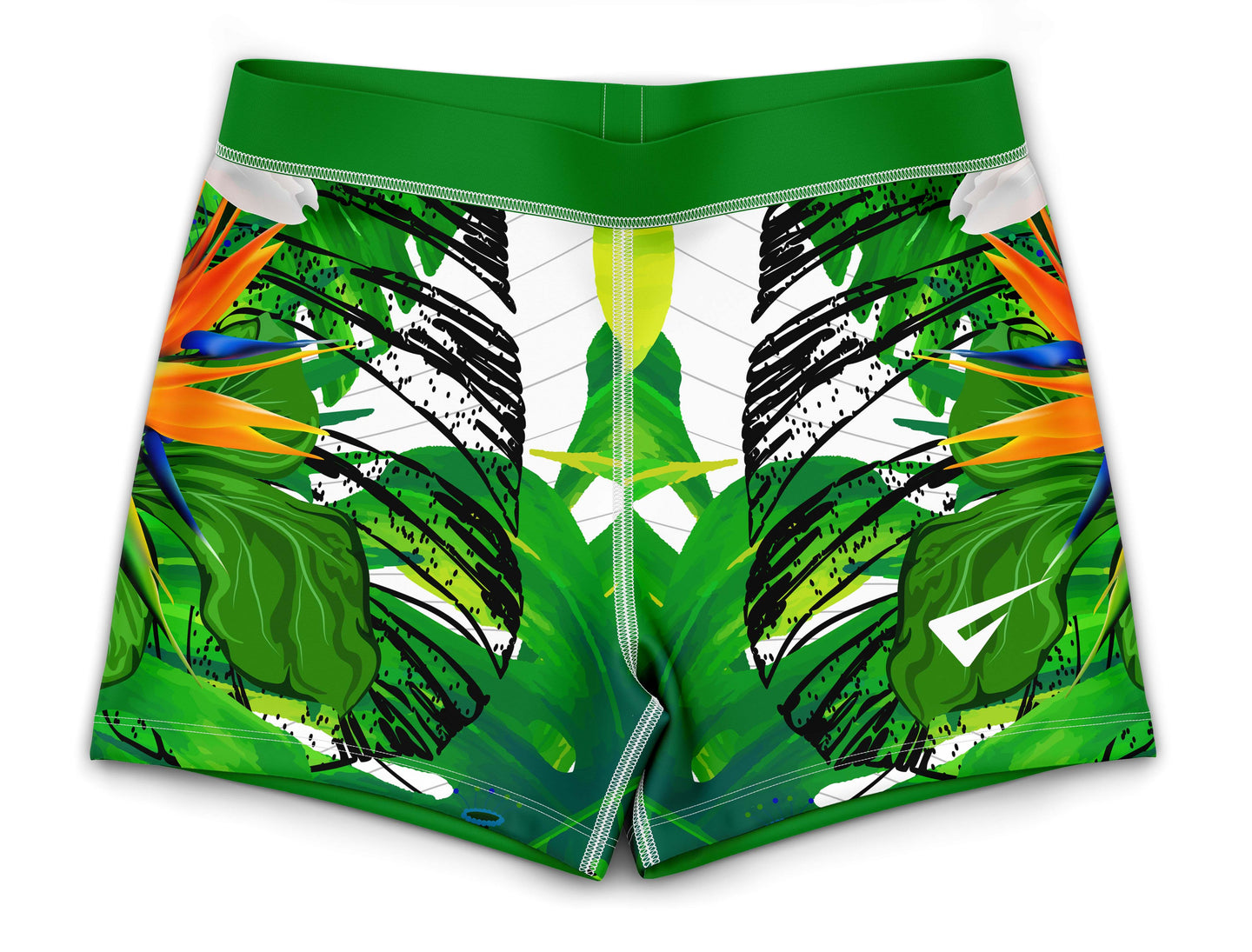 Botanic Green Gymnastics Activewear Girls Hipster Shorts