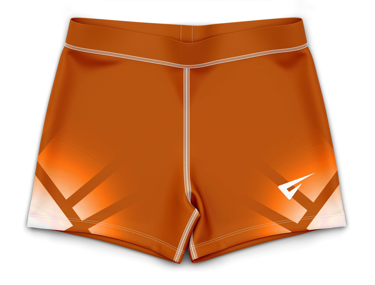 Celeste Orange and Black Gymnastics Activewear Girls Hipster Shorts