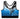 Blue and black gymnastics tank top with 'ambitions gymnastics' branding on a white background