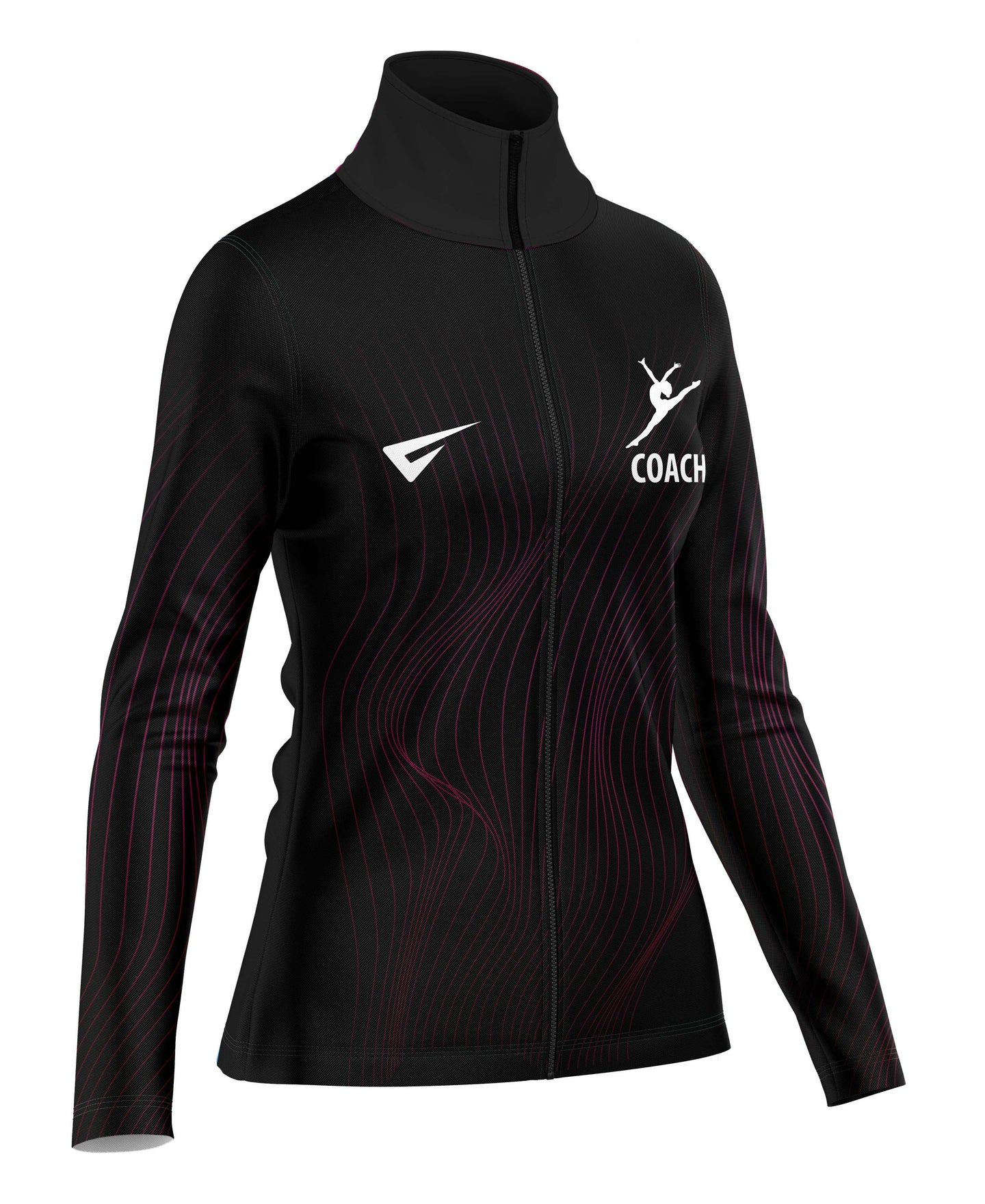 Black jacket with 'COACH' and a logo on a white background